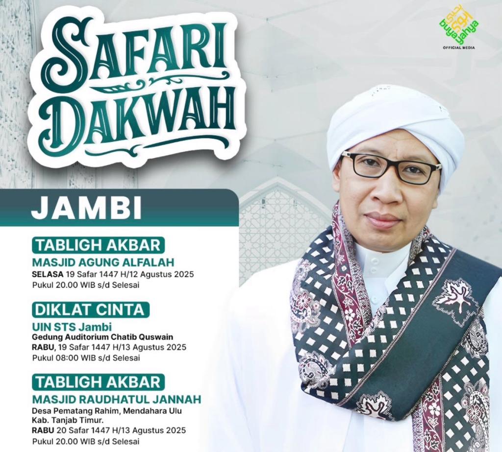 Buya Yahya Gelar Safari Dakwah di Jambi, Dimulai Malam Ini