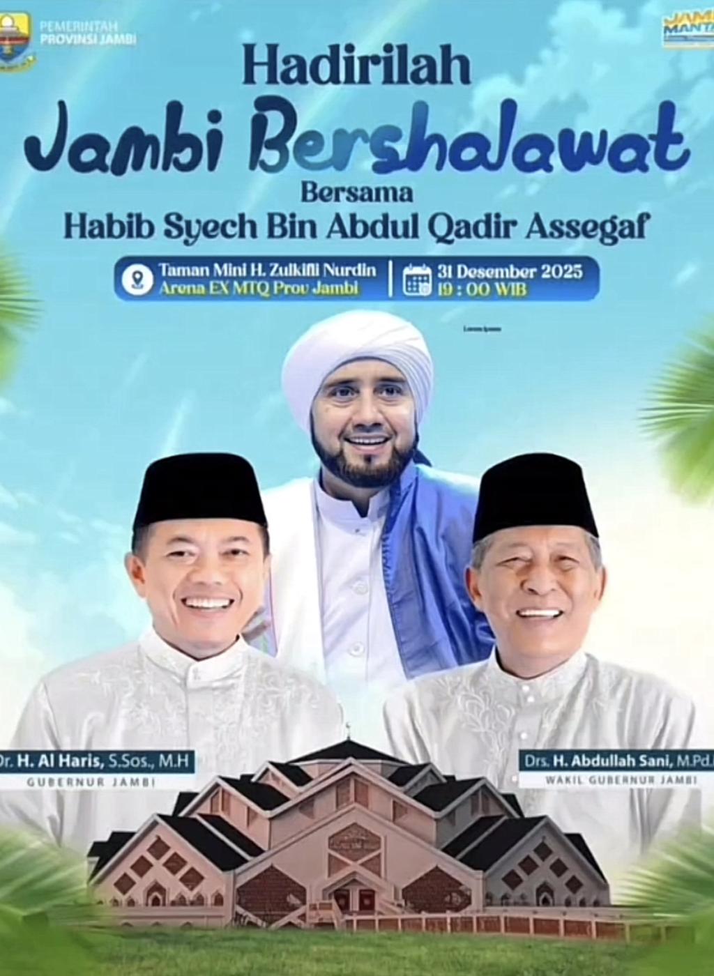 Pemprov Jambi Gelar Jambi Bershalawat Bersama Habib Syech pada Malam Tahun Baru